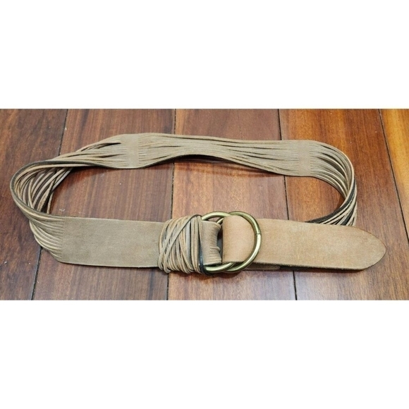 Women's leather belt Brown Size M/L - Picture 3 of 13